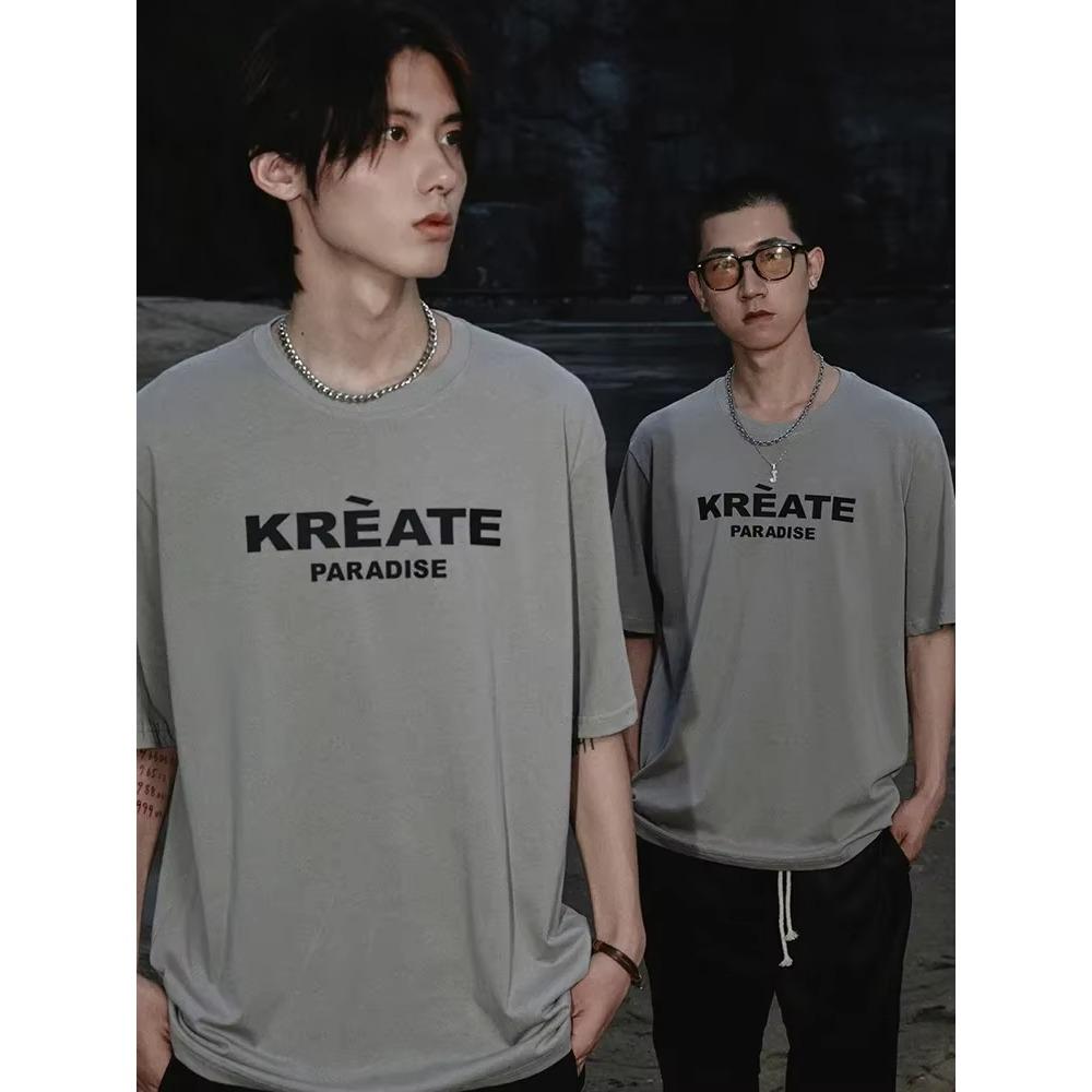 

Summer Trend Simple Printing T-shirt Casual Loose Short Sleeve 100%Cotton Men s And Women s Summer T-Shirt Fashion T-shirt S бежевый