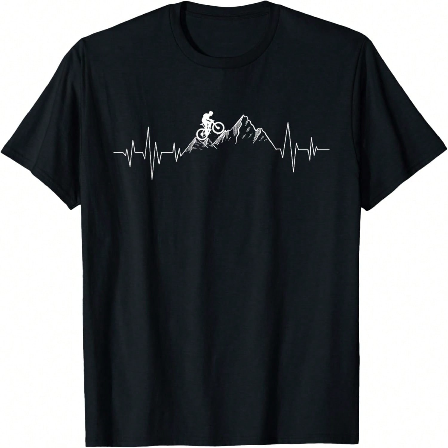 Mountain Bike Heartbeat Shirt Cute Bike Heartbeat Tee Gift T-Shirt S