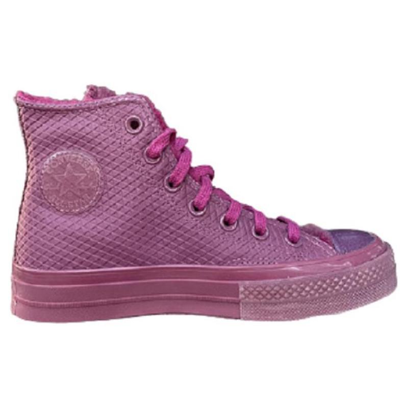 Converse 1970s Cowhide Fleece Warm Snow Shoes High Top Espadrilles Women's Purple