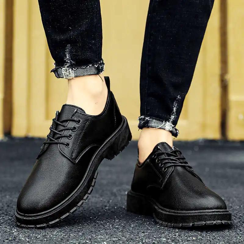 Modne Wiosenno-jesienne Buty Golfowe na Platformie Klasyczne Tkane Czarne Białe Sneakersy Męskie Casualowe Sapatenis Sportowe Sport Super Oferty