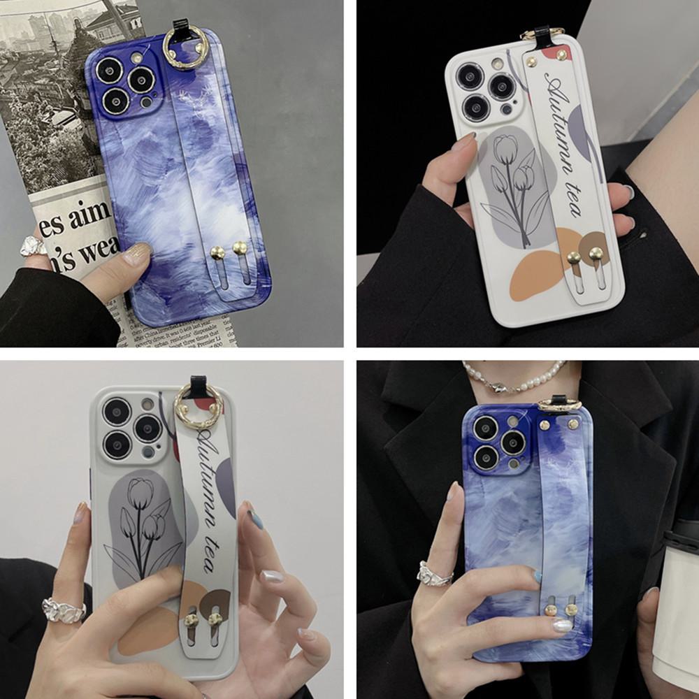 

Blue tie-dye Apple 14 mobile case for 12/13 Pro, 15 wristband for iPhone 11, XR/XS Max. iphoneXsMax