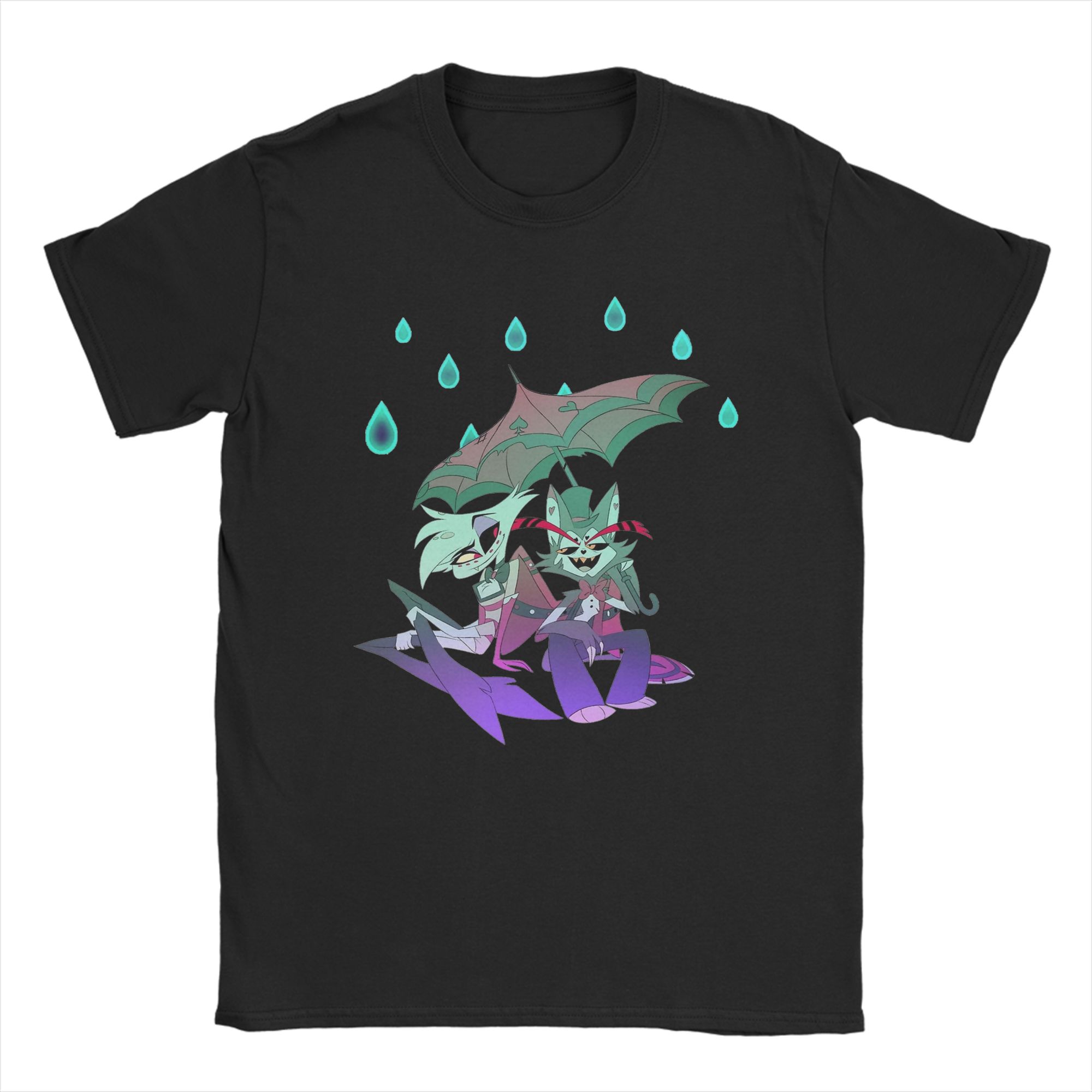 BenberFashion Husk en Angels Dusts Hazbins Hotels T-shirts voor heren Nieuwigheid Katoenen T-shirts Ronde hals Korte mouw T-shirts Cadeau-idee Kleding M