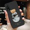Cute Teddy Bear Beer Phone Case for Huawei Honor 50 10X Lite 20 7A 7C 8X 9X Pro 9A 8A 8S 9S 10i 20S 20lite 7X 10 Lite