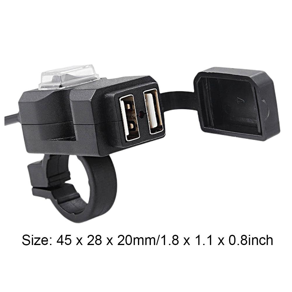Dual USB Power Adapter Waterproof Motorbike Power Socket Overload Protection Motorcycle Charger Adapter Motorbike Accessories