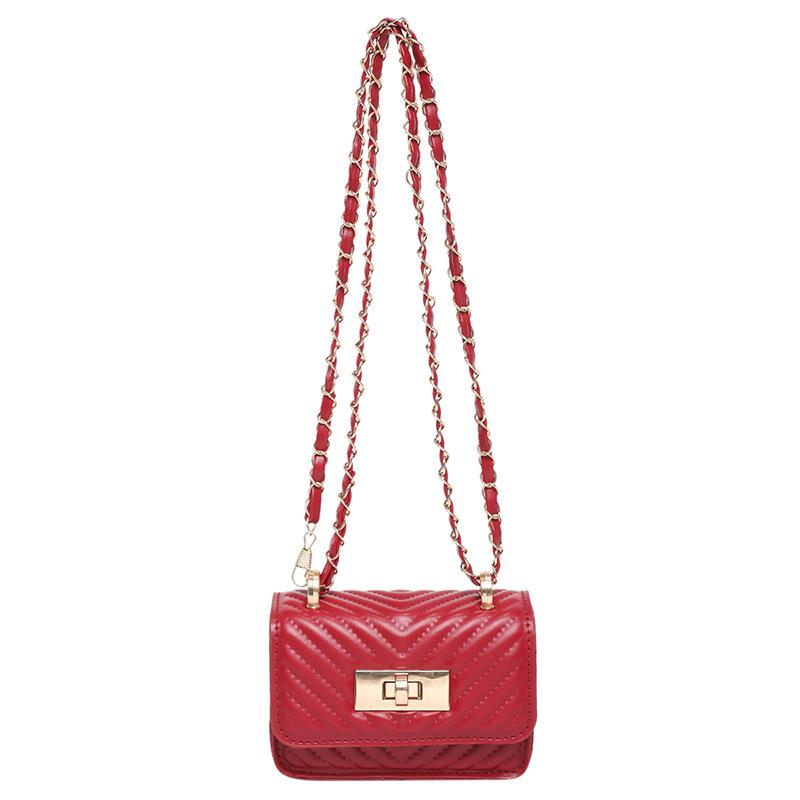 Borsa a tracolla a catena con filo ricamato da donna, nuova moda primavera ed estate, borsa a tracolla, chiusura, mini borsa quadrata