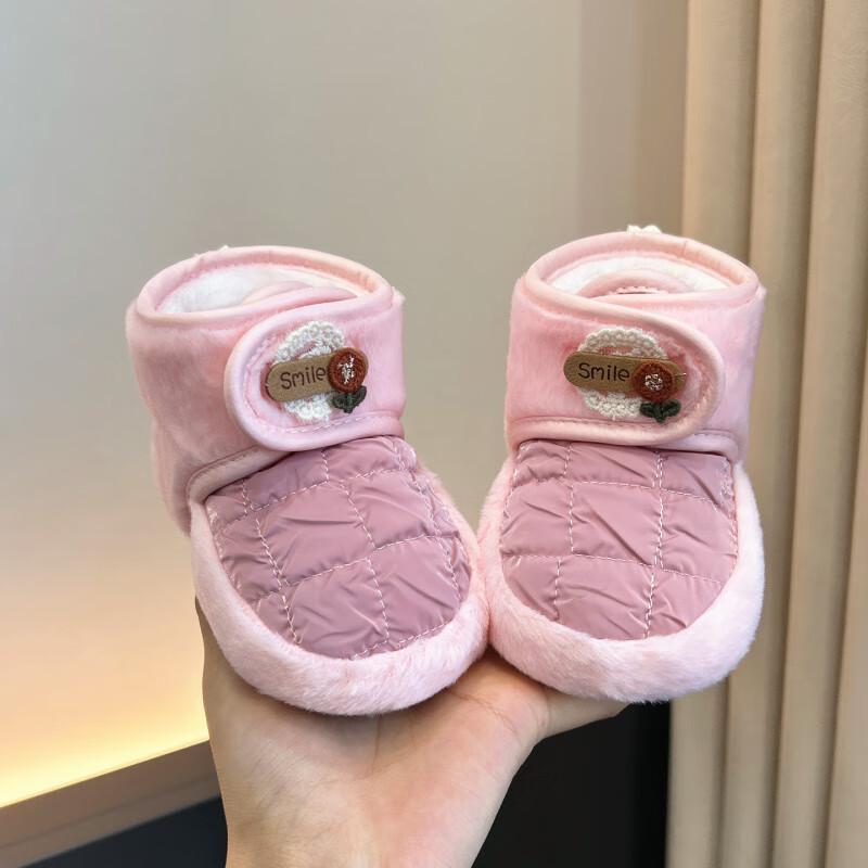 Soft-Sole Warm Cotton Boots for 0-1 Year Olds - Non-Shedding, Unisex, Plush Lined for Autumn & Winter