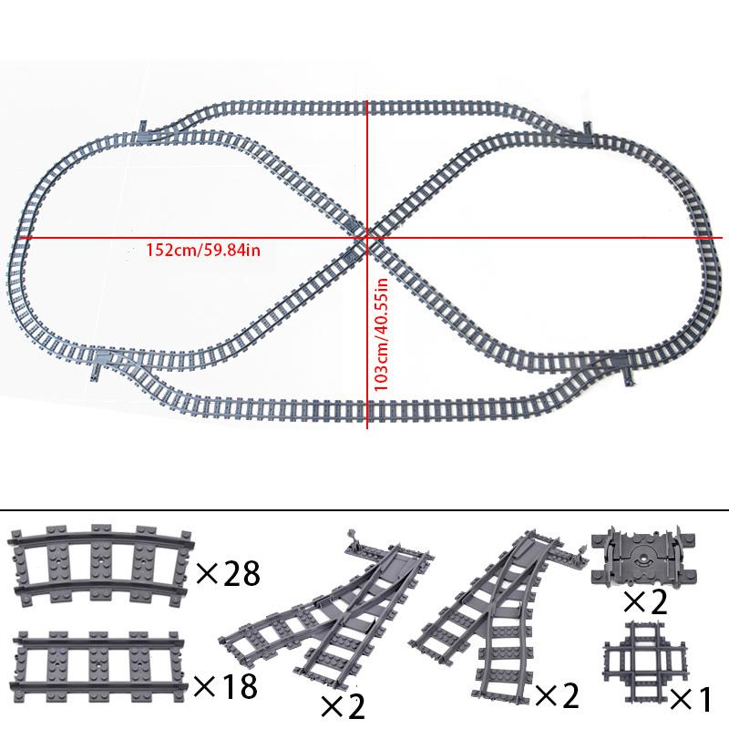 MOC Compatible With LEGO Train Track Combination Scene Building Blocks DIY Cross Track Railroad Flexible Bricks Toys Rail Car