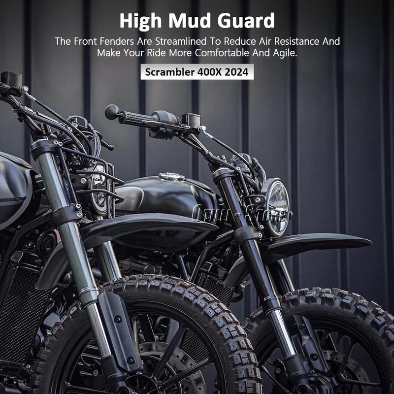 Motorcycle Accessories For Scrambler 400X SCRAMBLER 400 X 2024 2025 Black New Front High Mudguard Fender Cover
