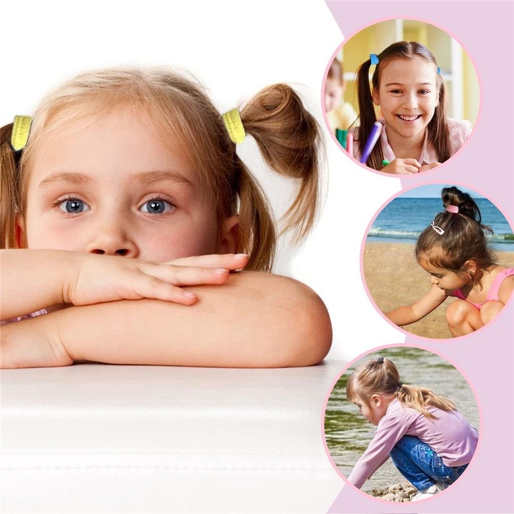 100 baby girl hair ties, cotton toddler hair ties, small seamless headbands, elastic cute hair accessories