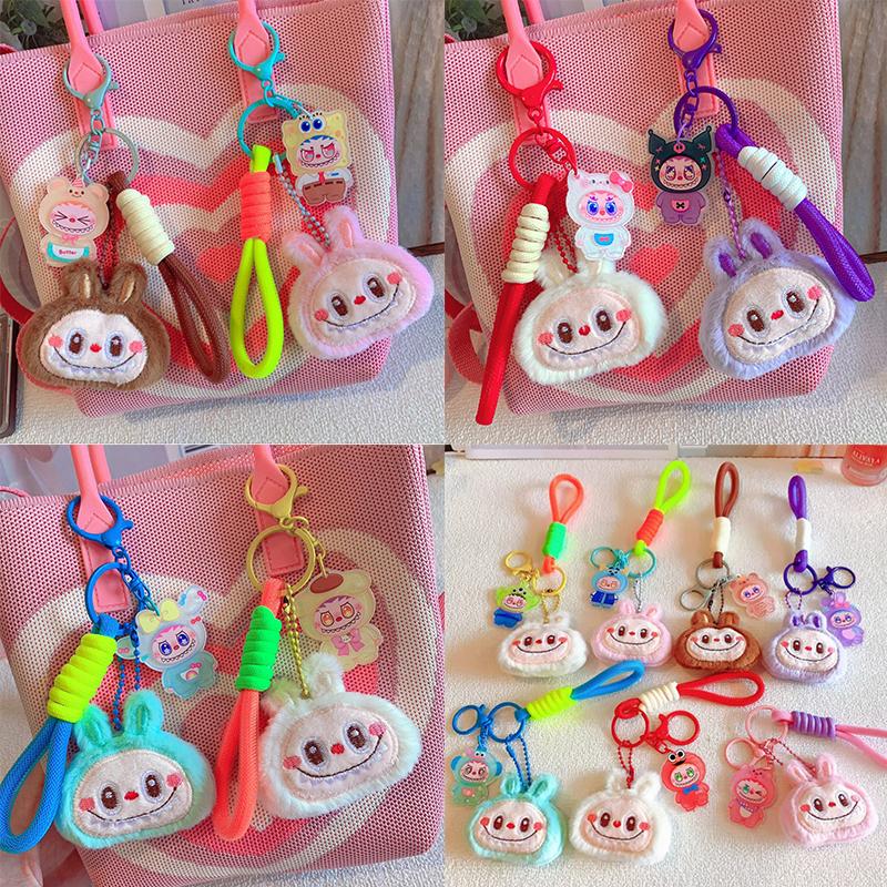 

Кукла Лабубу телефон шнурок милый мультфильм мягкая кукла телефон ремешок браслет брелок сумка кулон для девочки подарки A9