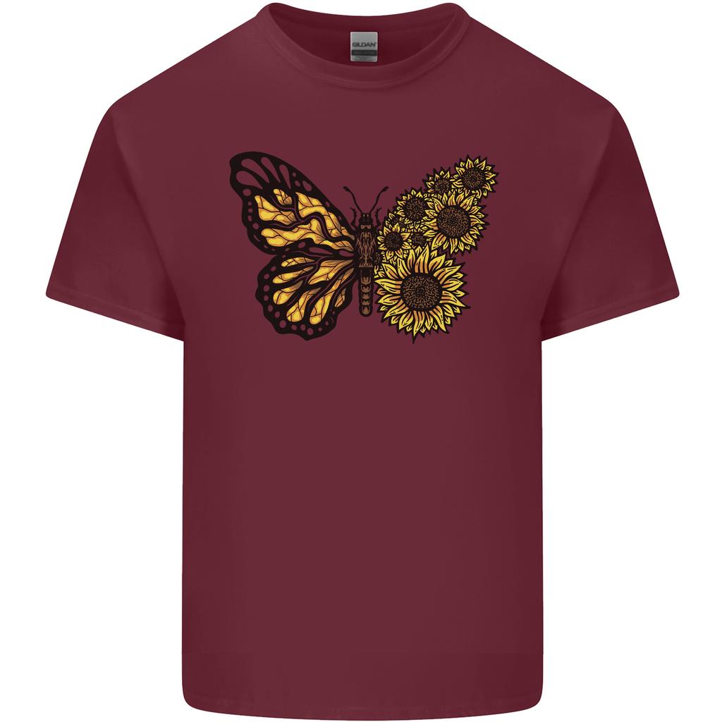A Sunflower Butterfly Unisexs Light Cotton TShirt