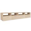 VidaXL Meuble TV 2 pcs Aggloméré 95 x 35 x 36 cm Chêne