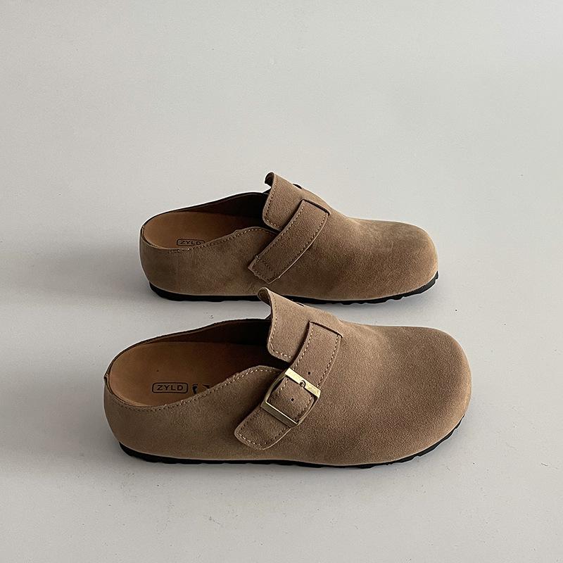 Baotou slippers women's spring new popular retro fashion small inner height increase versatile shoes