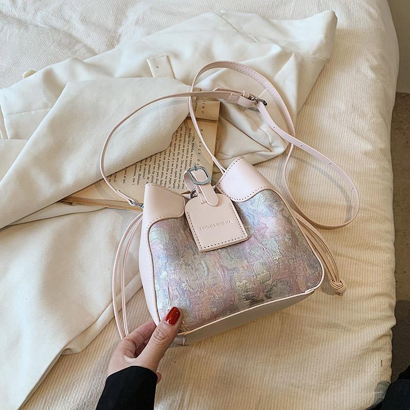 

Женские сумки Pu через плечо кроссбоди с кулиской модные универсальные розовый