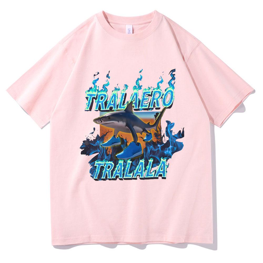 Fashion Tralalero Tralala Funny Shark with Shoes Meme T Shirts Men Casual Humor Tshirt Man Gothic Vintage Short Sleeve Tshirt