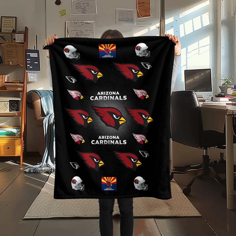 1Pc Arizona Cardinals Print Flannel Blanket, High quality Comfortable for All Seasons, Home Decor, Warmth and Comfort, Perfect for Gifts