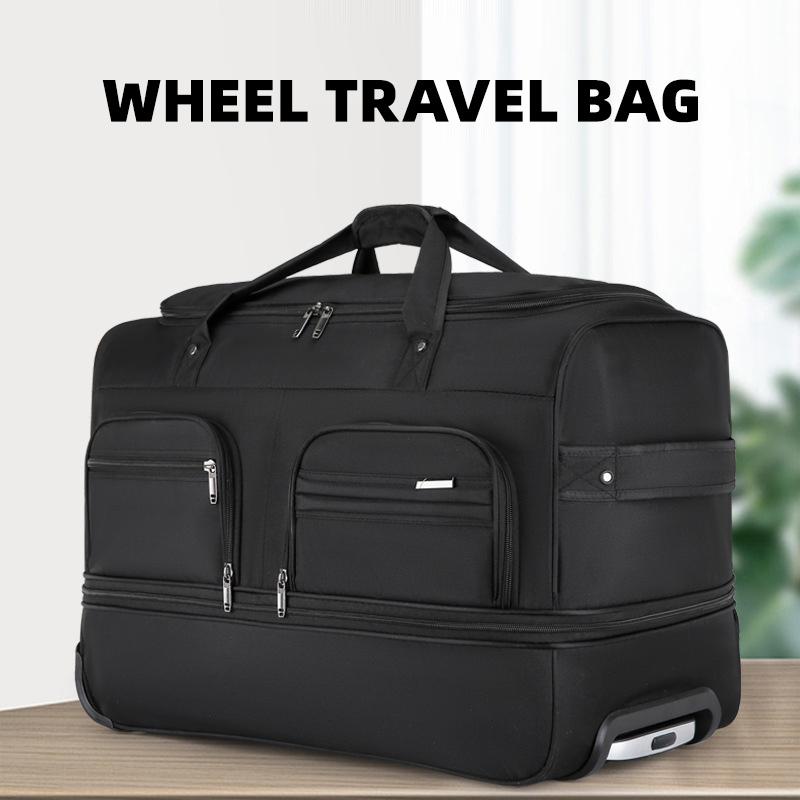 Reisetasche mit erhöhter Kapazität, multifunktionale, zusammenklappbare und erweiterbare Gepäcktasche für College-Studenten, Trolley-Tasche für lange Strecken