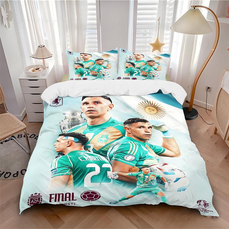 3Pcs Argentina'S Copa America Final Bedding Sets For All Sizes New 3D Printed Bed Cover Comforter Duvet Cover Pillowcase Bedroom Decoration
