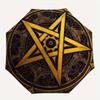 Golden Pentagram Symbol Tapestry Wall Hanging Decor Umbrella, Cute Umbrella with Cute Design, Portable 3-Fold Compact Umbrella for Men & Women, Valent