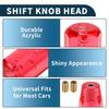 TUCKBOLD 10cm Octagon Cristal Car Shift Knob | Front Universal Auto Manual Car Acrylic Red with 2 Adapters 1 Set