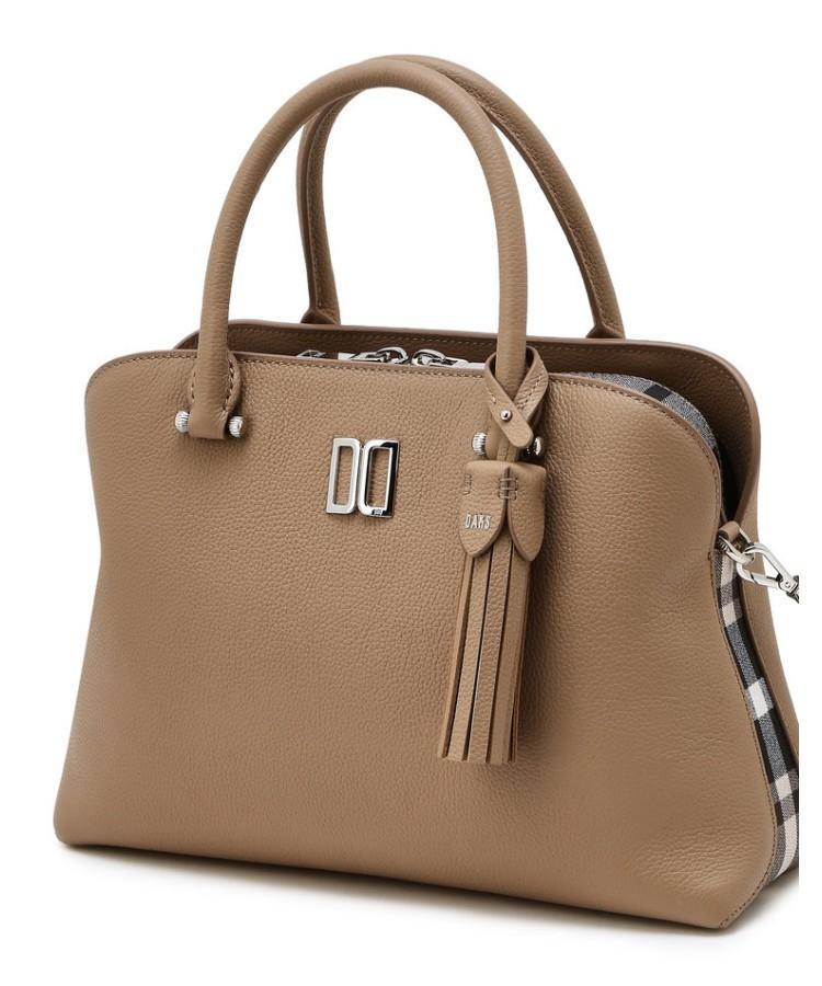 Daks Womens Accessories Beige Dd Logo Leather Tote Bag_Dcba6E760I2