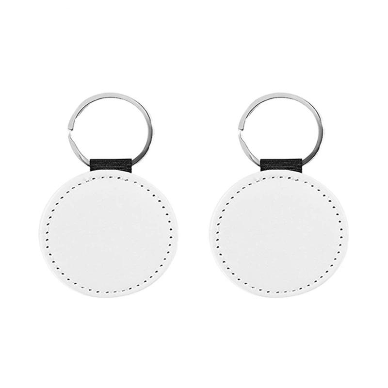 Diy Dye Sublimation Blanks Keychain Pu Leather Heat Transfer Keyring Heart Creative Double Sides Blank Id Tags Keyring