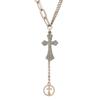 Elegant Korean Style Long Cross Pendant Necklace For Women With Titanium Steel Design