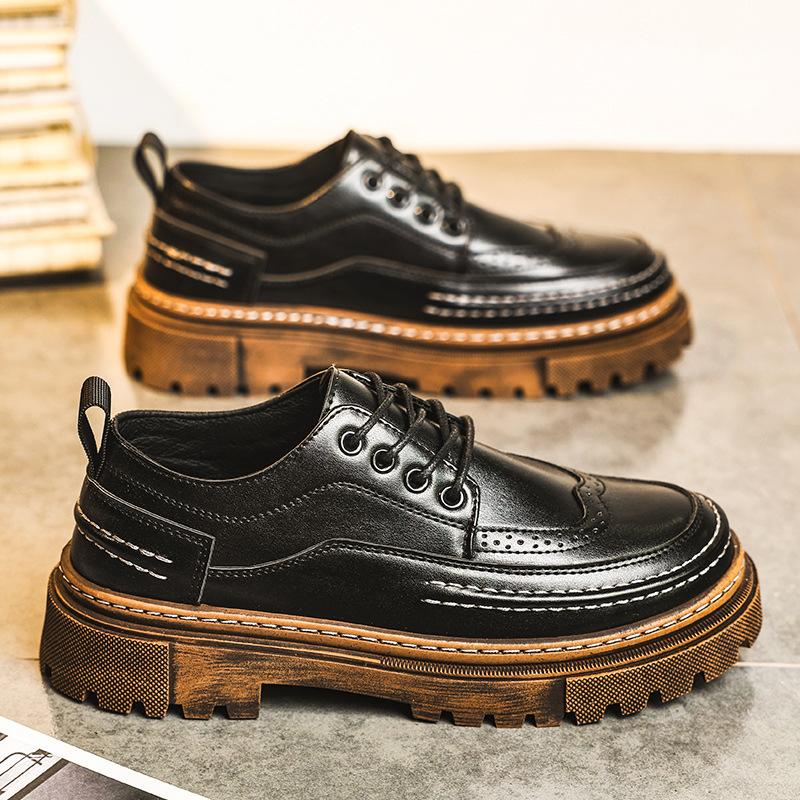 

Brock leather shoes autumn new men s business dress groom shoes fashion versatile retro British suit men s shoes 39