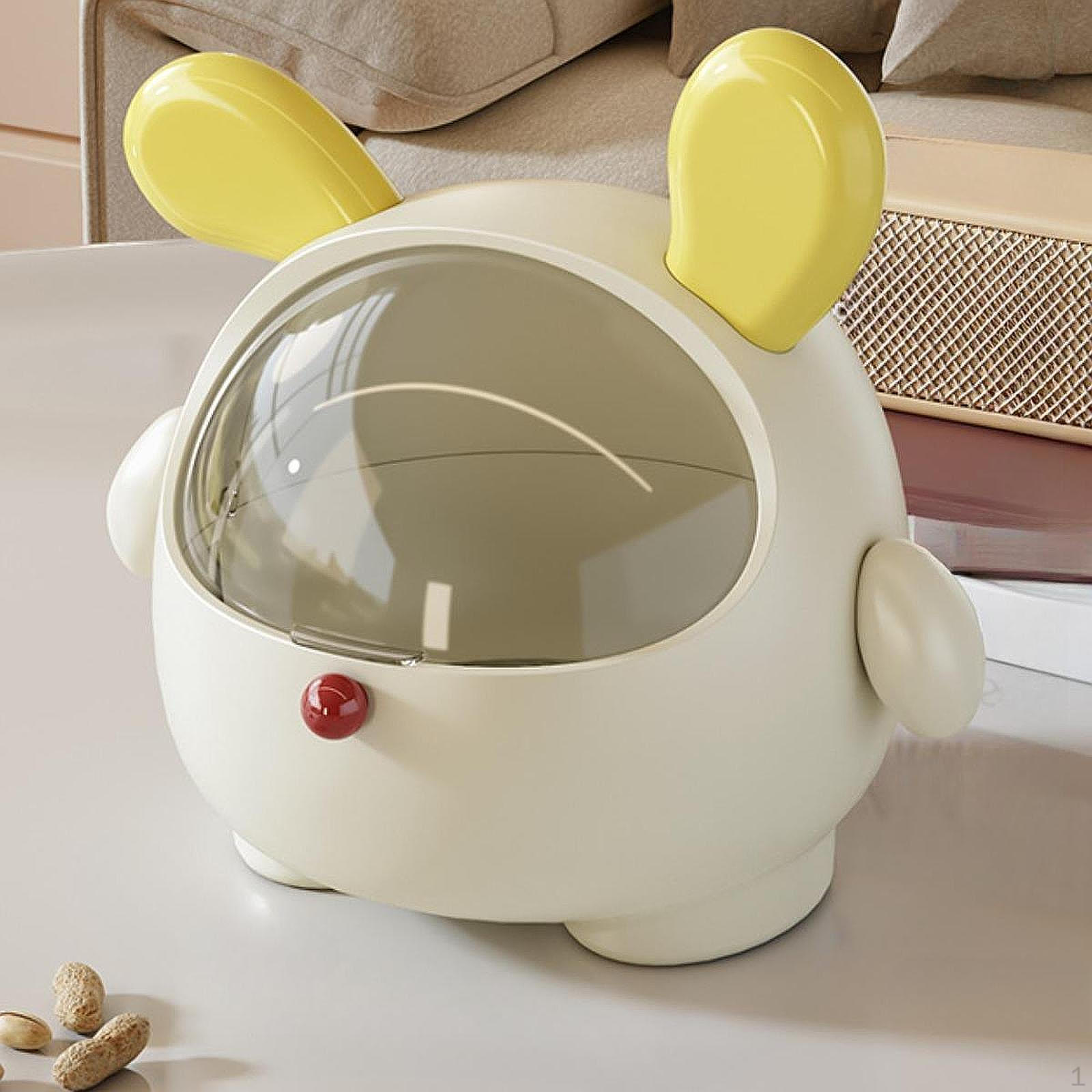 

Милый мусорный бак для мусора на столешнице, мультяшный переносной контейнер для всякой всячины, бочка для мусора, настольное хранилище Yellow