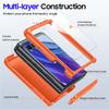 for Motorola Razr 50 Ultra 2024 With Hinge Protection,Screen Protector,Full-Body Rugged Anti-Scratch Shockproof Phone Case-Orange