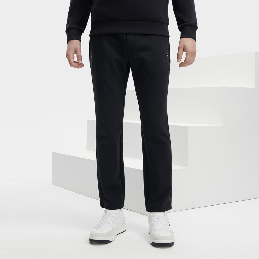 FILA Solid Color Logo Straight Leg Knit Sports Pants Men bottoms Legendary-Blue F11M341603F-NV
