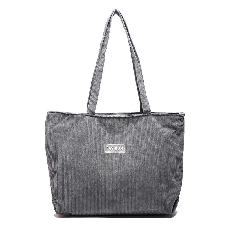 Chic Retro Casual Tote Bag With Soft Corduroy Material For Everyday Use