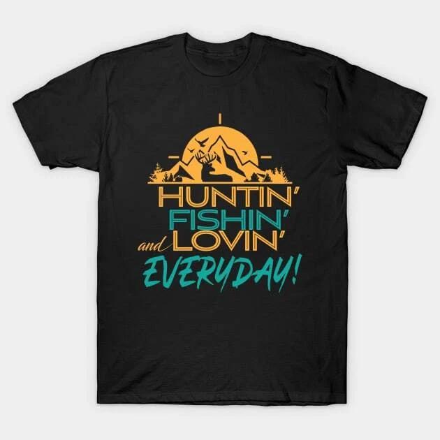Hunting Fishing Loving Everyday Unique Fishing Made in Australia T-Shirt 2XL
