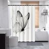 1 piece of elegant butterfly shower curtain, machine washable polyester fabric, with hooks, stylish transparent design
