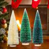 3Pcs Artificial Mini Christmas Tree Set with Snow Frosted Tips 3.5-15cm