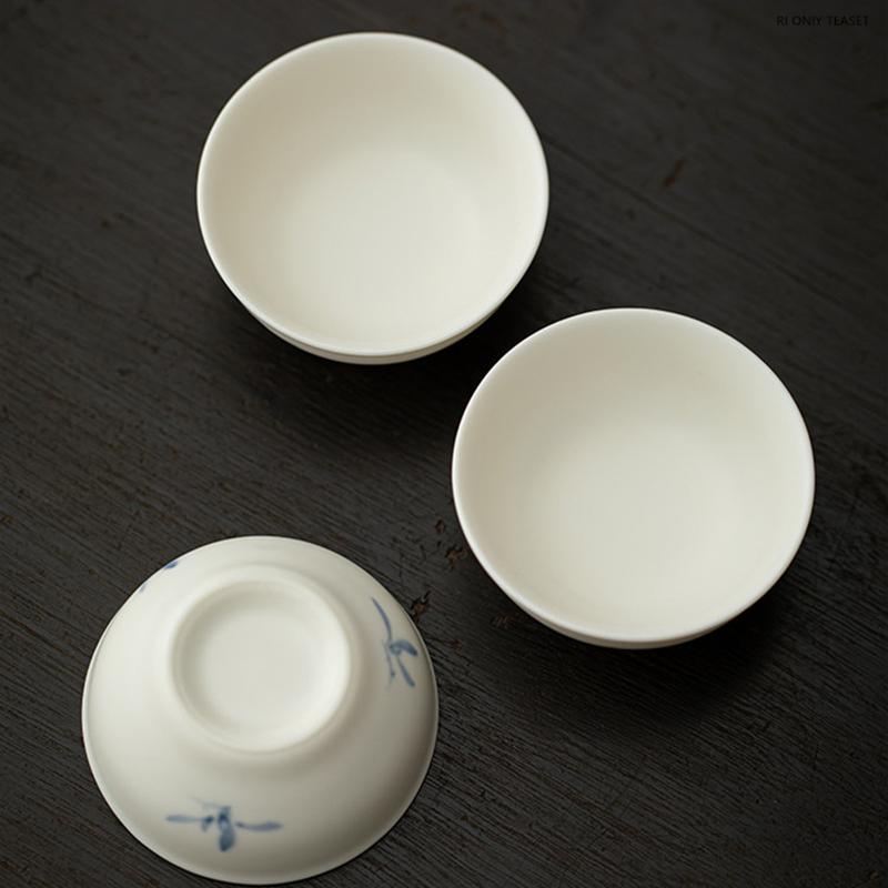 Chinese Portable Travel Ceramic Tea Set Glass Fair Cup Handmade Orchid Gaiwan Teacup Tradition Teaware with Storage Bag