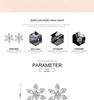 S925 Sterling Silver Snowflake Flower Stud Earrings with Inlaid Diamonds, Sweet and Romantic Christmas Accessory for Women