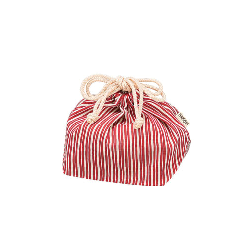 Tatsumiya Drawstring Bag, Red Grass, Size: Approx. W15 D11 H17 05829