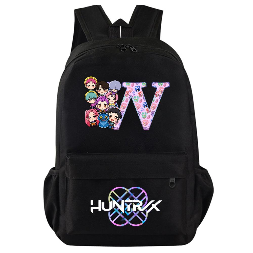26 English Letter Kpop Demon Hunters Printed Backpack for Teenager Student Girl Boy Bookbag Schoolbag Women Large Capacity Travel Bag Kid Gift Rucksak