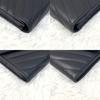 Used SAINT LAURENT Saint Laurent Large Flap Long Wallet Cassandra Black Black V Stitch