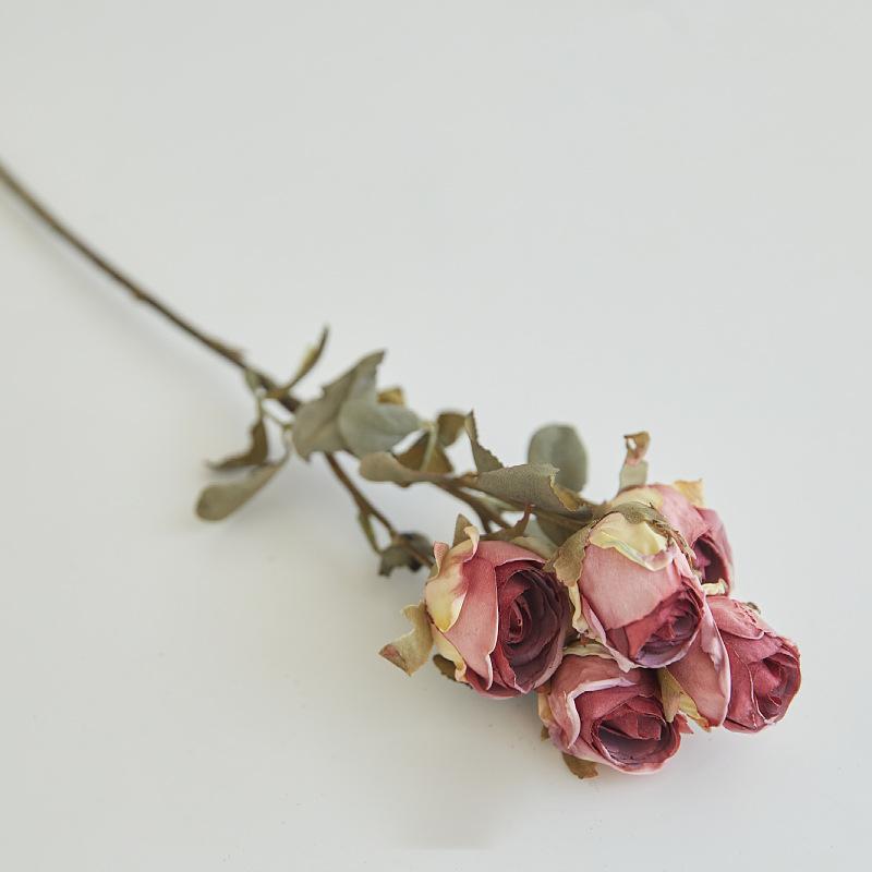 

Искусственный цветок Обожженный край 5 головок Роза Увядшая роза, Искусственный цветок для гостиной Домашнее украшение Роза с обожженным краем Искусственный шелковый цветок набор из 3