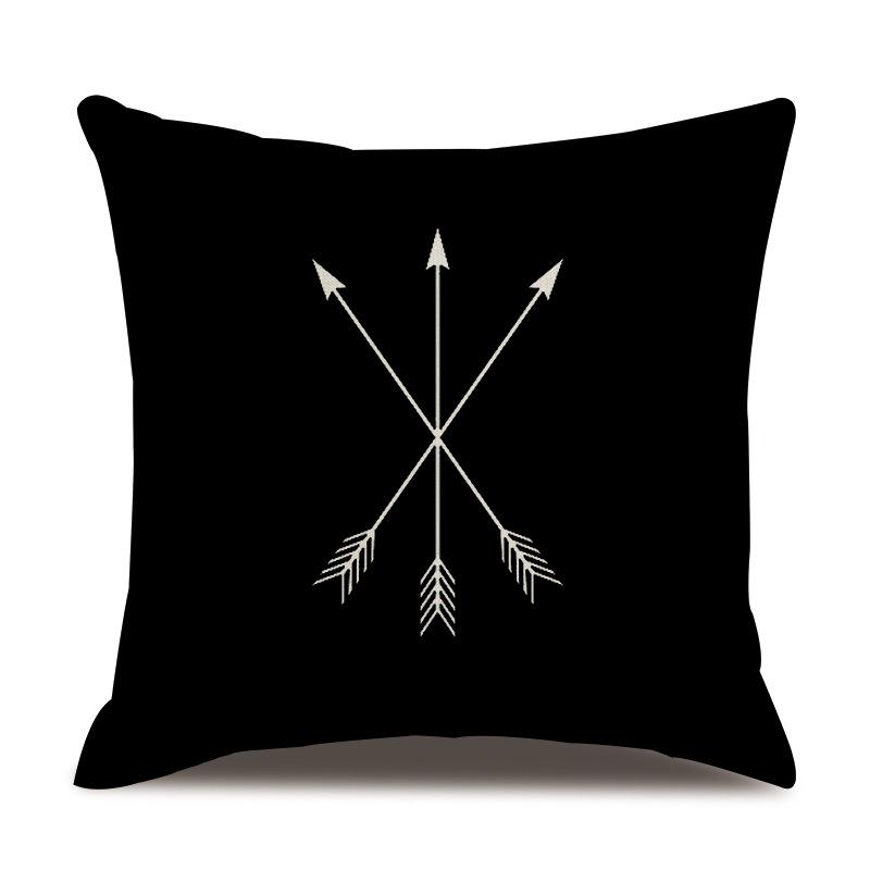 Leinen Kissenbezug Schwarz Geometrischer Pfeil Wellenförmiger Punkt Kissenbezug Zuhause Weiche Einrichtung Kissenbezug