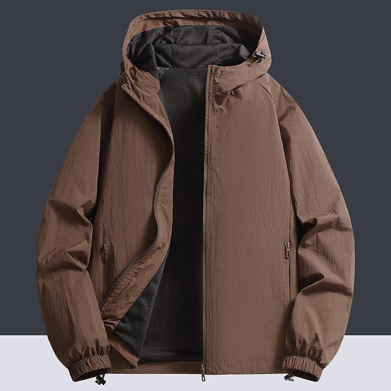 Hooded Spring and Autumn New Men's Jacket Wear Loose Korean Style Casual Middle-aged and Elderly Jacket Men's Jacket