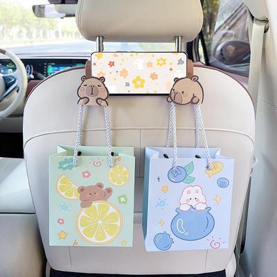 Multi-Functional Car Seat Back Cartoon Hook for Storage and Decoration