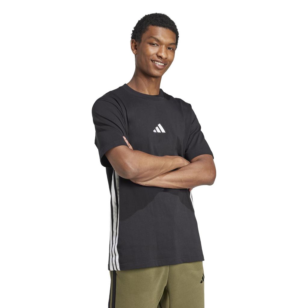 Adidas Essentials Short Sleeve Size L Men's 3-Stripes T-Shirt, KTF02, Black/White (JD1906),