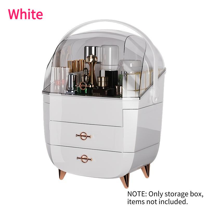 

PGY Acrylic Cosmetic Organizer Desktop Makeup Storage Box Drawer Big Capacity Dust-proof Vanity Table Lipstick Mask Organizers белый
