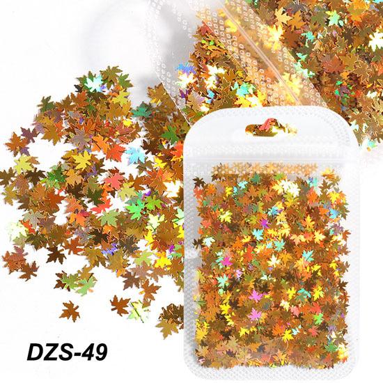 Nail Art Sequins Ins Winter Colorful Gradient Maple Leaf Flakes Trendy Nail Jewelry Bag