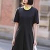 Broadcast Women's A-line Irregular Hem Short-Sleeve Midi Dress