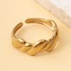 Adjustable Stainless Steel Twisted Open Ring - Niche Design