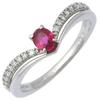 Ring Pt950Platinum/Ruby/diamond #6.2(US Size) 3.5g Women Used